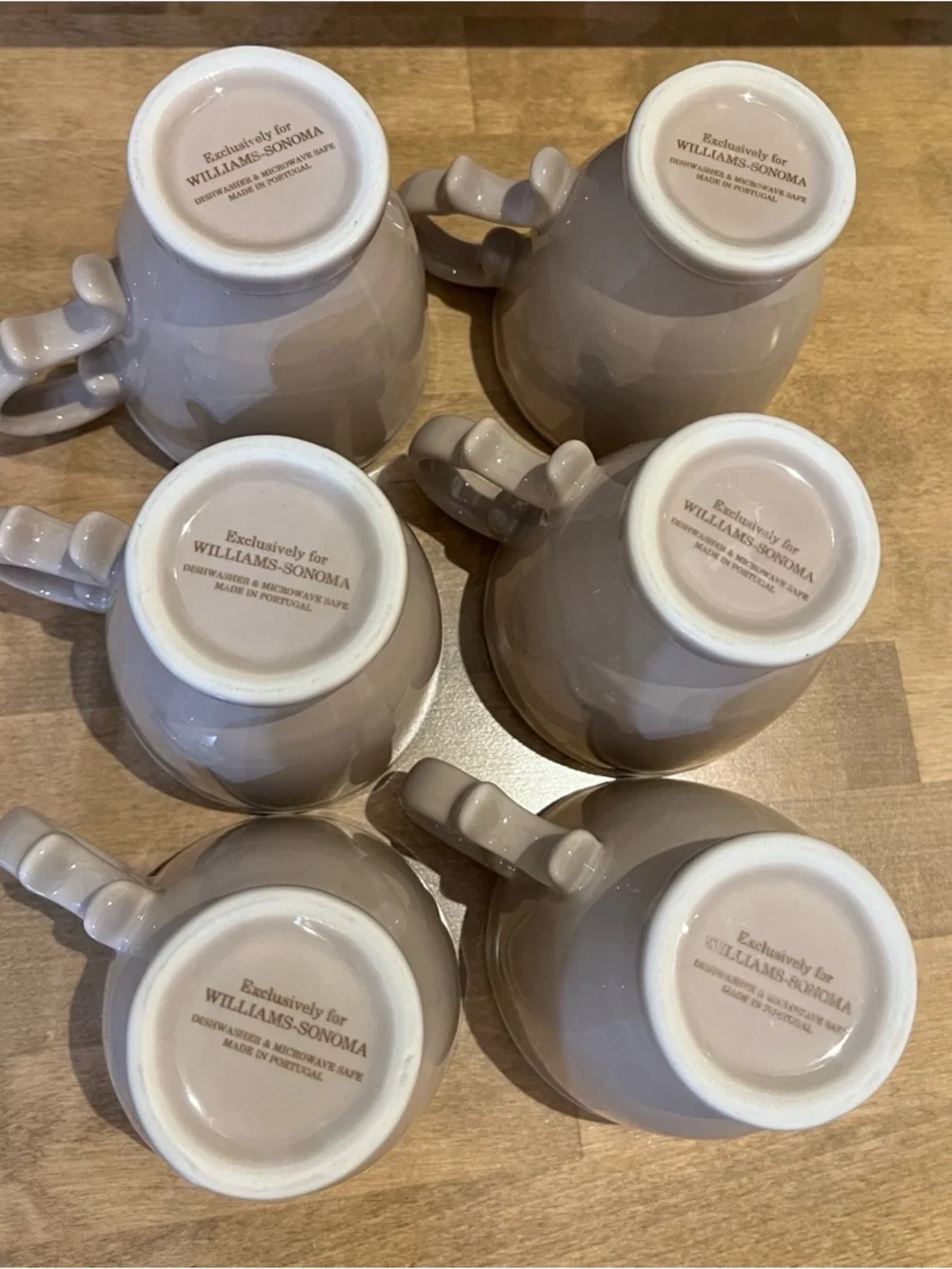 Williams-Sonoma Alexia Mocha Stoneware Mugs Made in Portugal Set/6